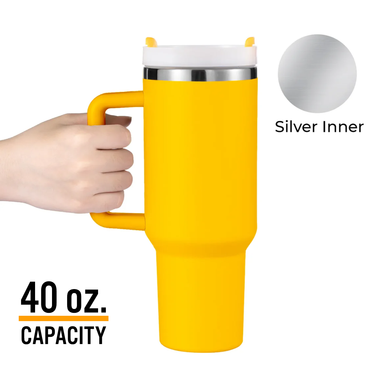 40oz Tumbler (Yellow/Silver)