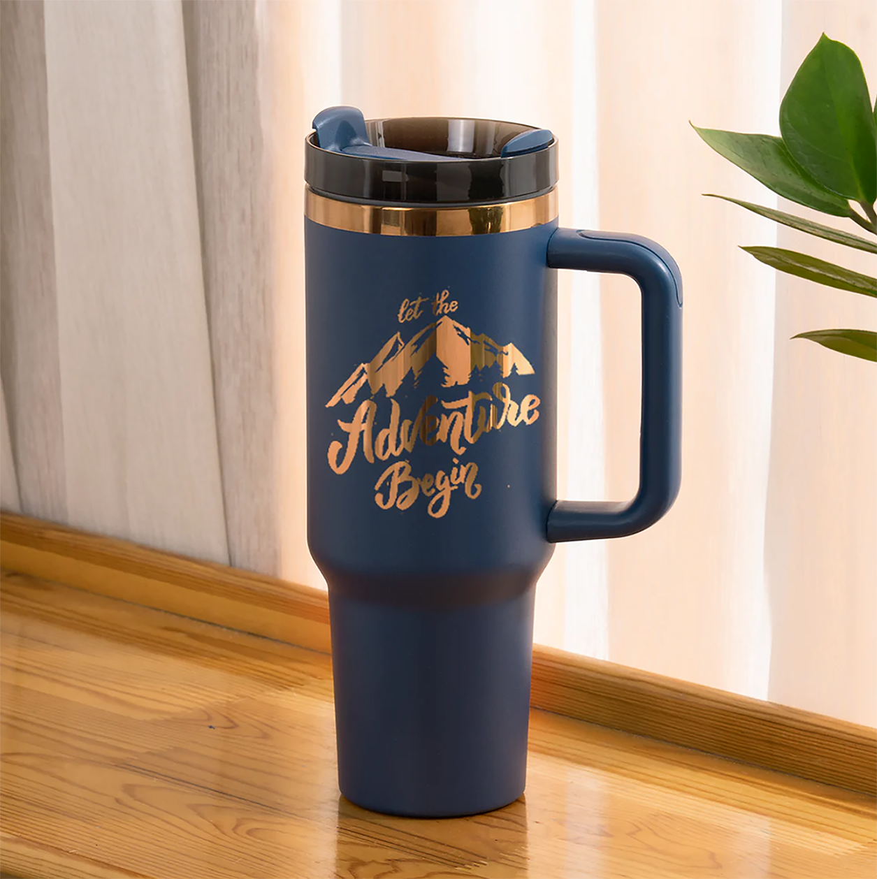 40oz Tumbler (Blue/Gold)