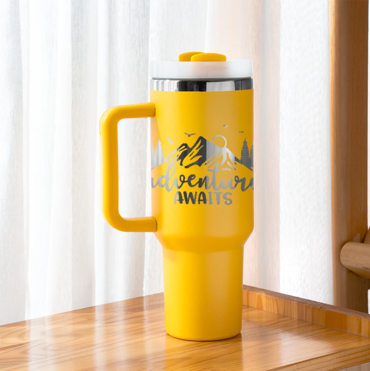 40oz Tumbler (Yellow/Silver)