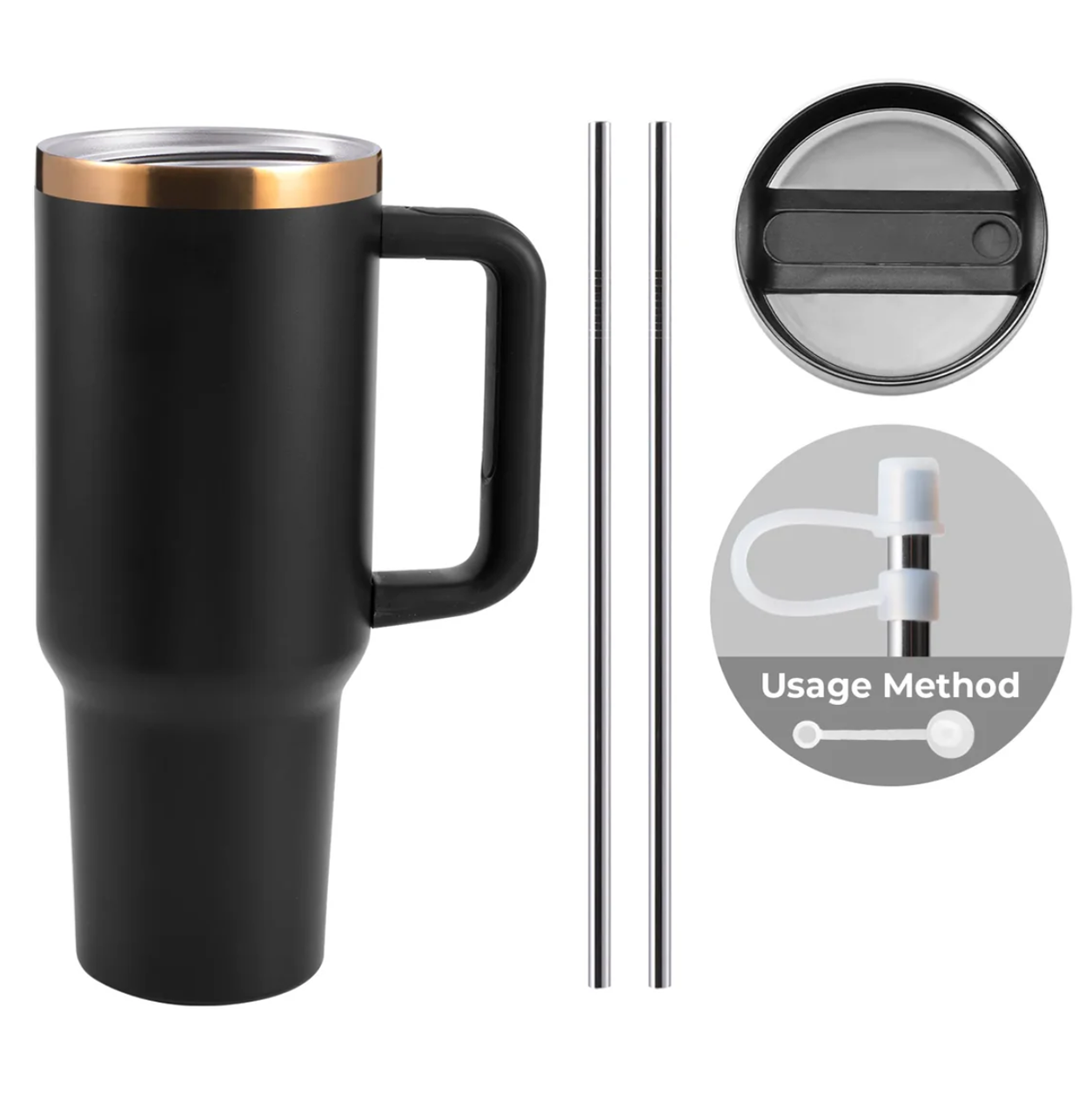 40oz Tumbler (Black/Gold)