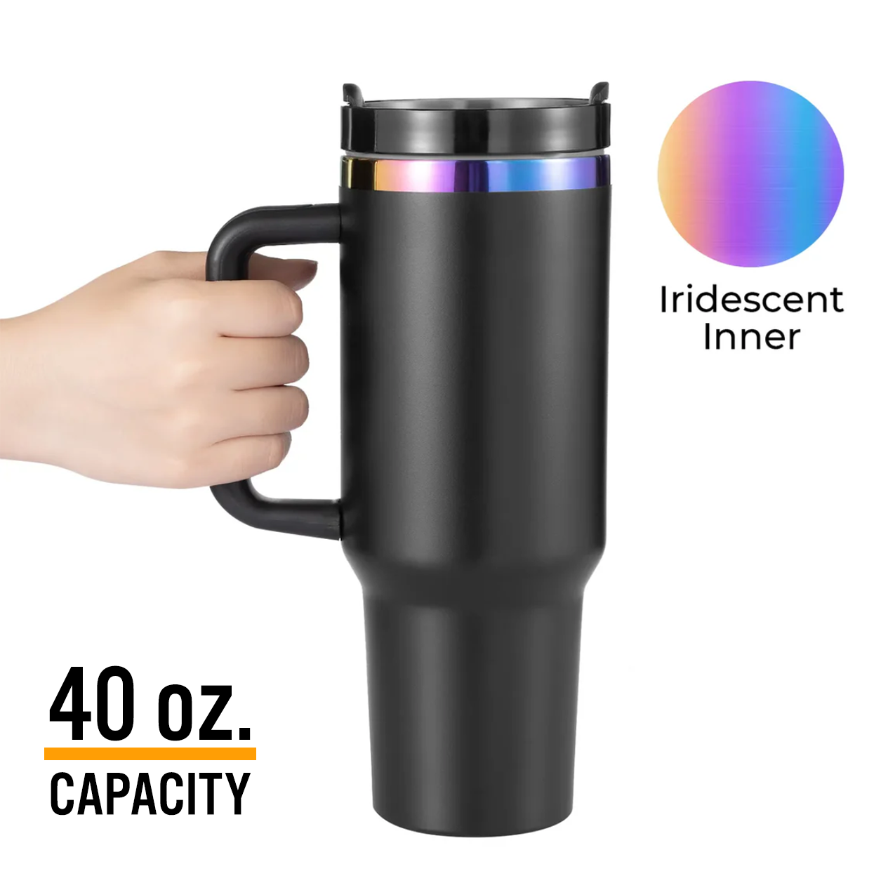 40oz Tumbler (Black/Iridescent)