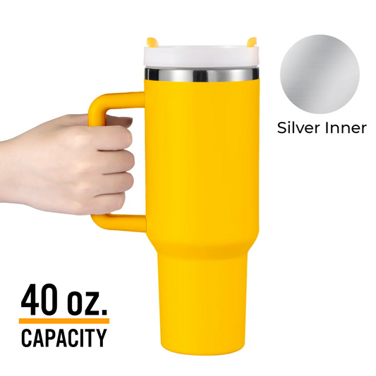 40oz Tumbler (Yellow/Silver)