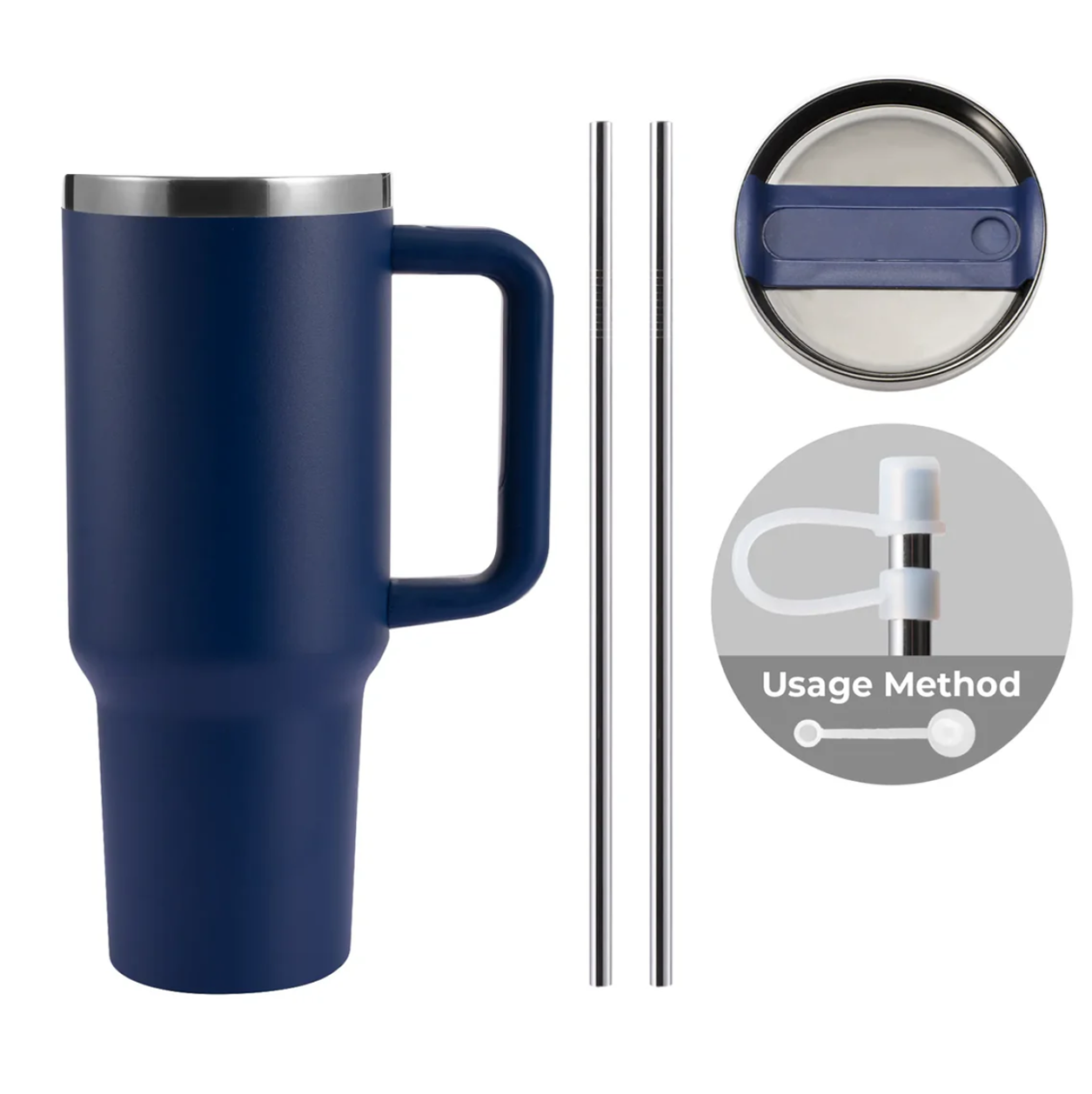 40oz Tumbler (Blue/Silver)
