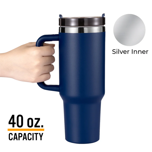40oz Tumbler (Blue/Silver)