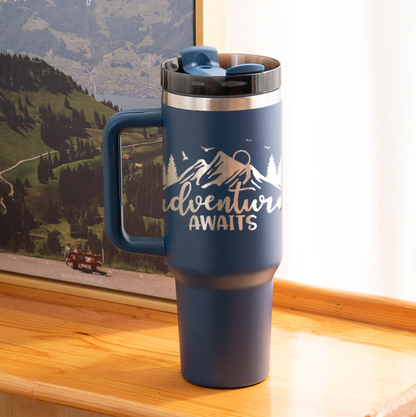 40oz Tumbler (Blue/Silver)
