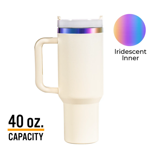 40oz Tumbler (Cream White/Iridescent)