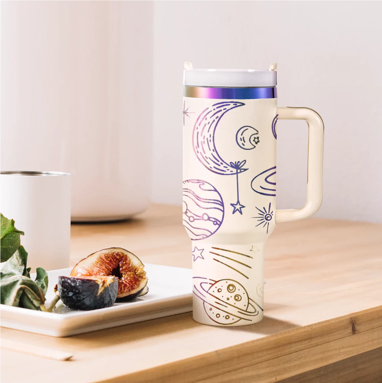 40oz Tumbler (Cream White/Iridescent)