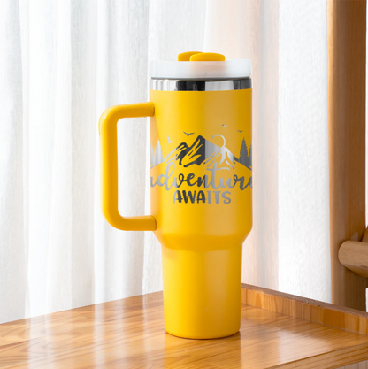 40oz Tumbler (Yellow/Silver)